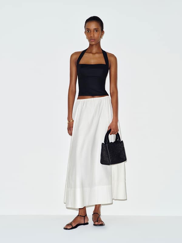 Malika Linen Top - Black